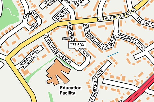 G77 6BX map - OS OpenMap – Local (Ordnance Survey)