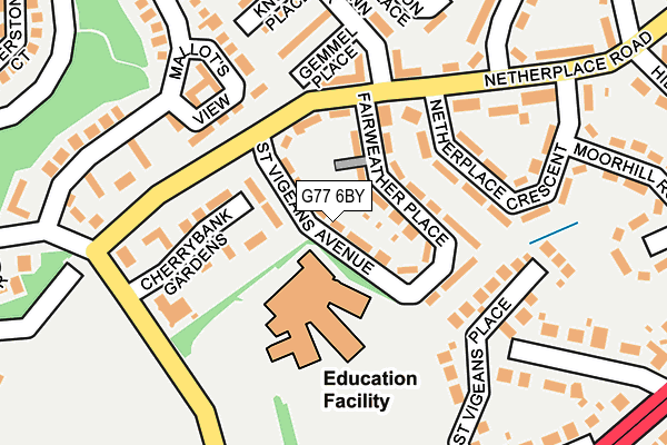 G77 6BY map - OS OpenMap – Local (Ordnance Survey)