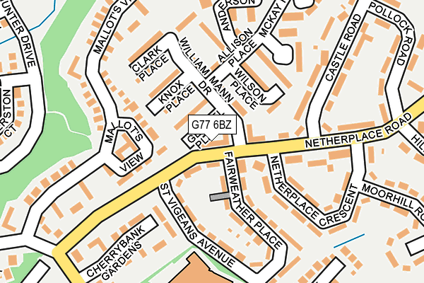 G77 6BZ map - OS OpenMap – Local (Ordnance Survey)