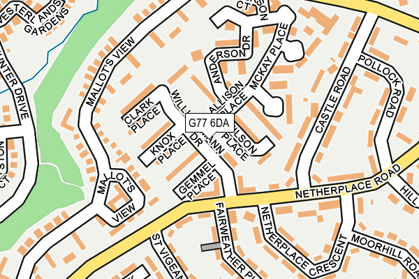 G77 6DA map - OS OpenMap – Local (Ordnance Survey)