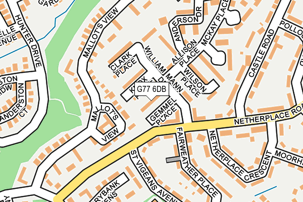 G77 6DB map - OS OpenMap – Local (Ordnance Survey)