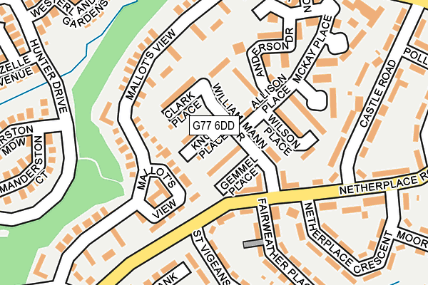 G77 6DD map - OS OpenMap – Local (Ordnance Survey)