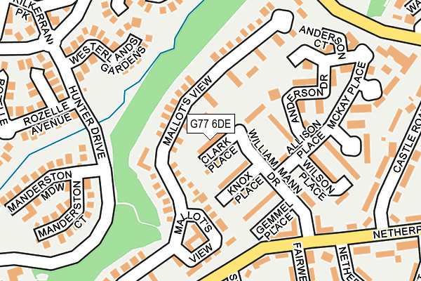 G77 6DE map - OS OpenMap – Local (Ordnance Survey)