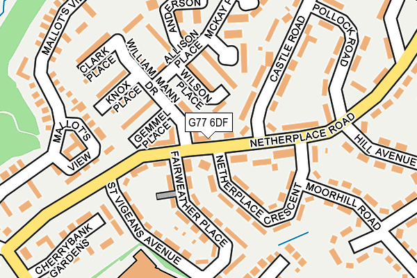 G77 6DF map - OS OpenMap – Local (Ordnance Survey)