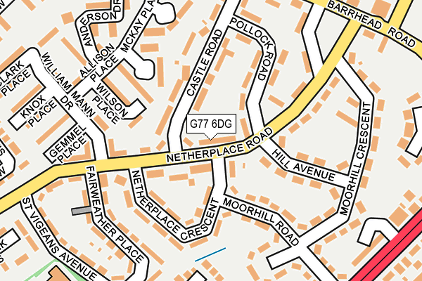 G77 6DG map - OS OpenMap – Local (Ordnance Survey)