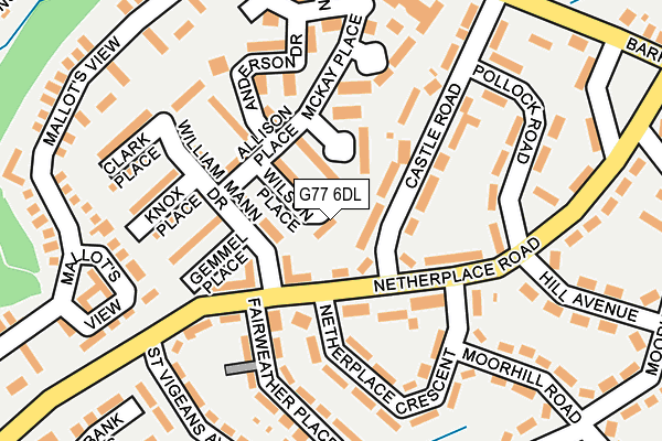 G77 6DL map - OS OpenMap – Local (Ordnance Survey)