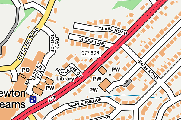 G77 6DR map - OS OpenMap – Local (Ordnance Survey)