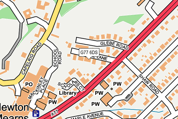 G77 6DS map - OS OpenMap – Local (Ordnance Survey)