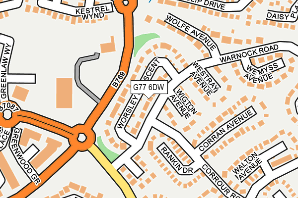 G77 6DW map - OS OpenMap – Local (Ordnance Survey)