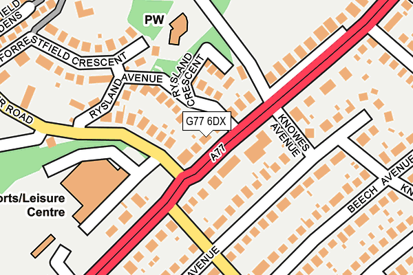 G77 6DX map - OS OpenMap – Local (Ordnance Survey)