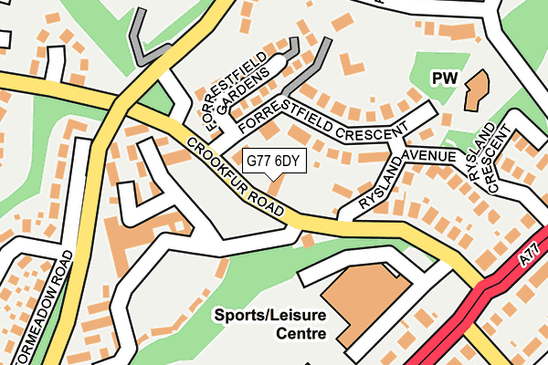 G77 6DY map - OS OpenMap – Local (Ordnance Survey)