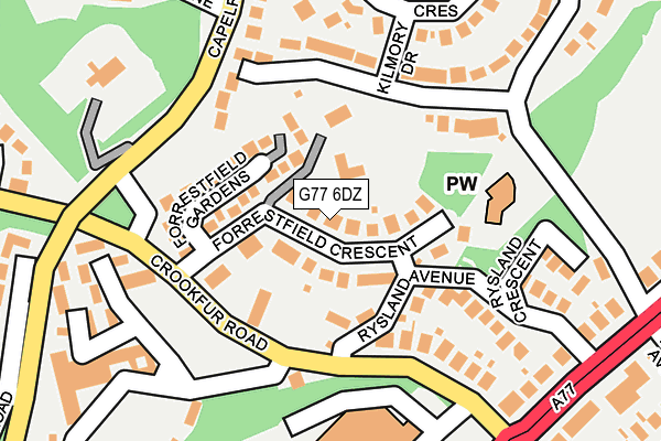 G77 6DZ map - OS OpenMap – Local (Ordnance Survey)