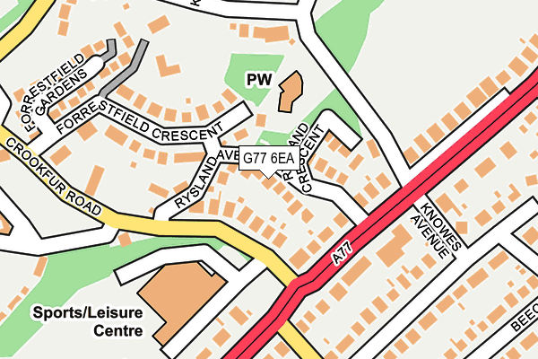 G77 6EA map - OS OpenMap – Local (Ordnance Survey)