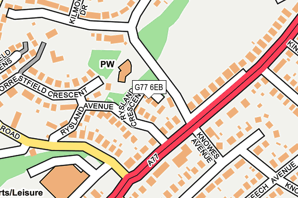 G77 6EB map - OS OpenMap – Local (Ordnance Survey)