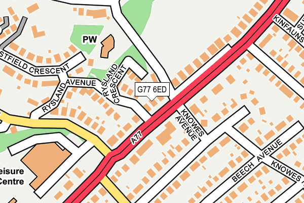 G77 6ED map - OS OpenMap – Local (Ordnance Survey)