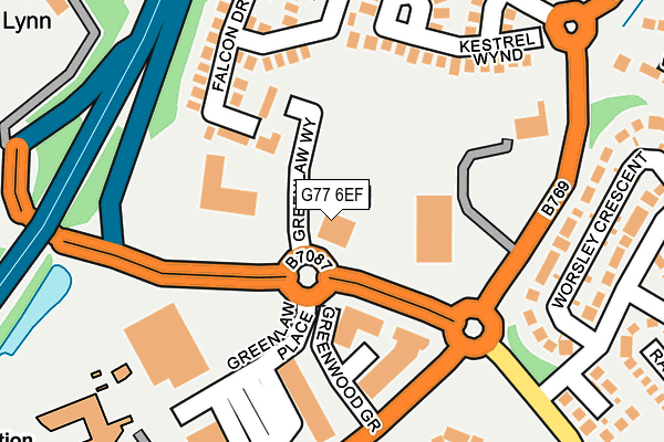 G77 6EF map - OS OpenMap – Local (Ordnance Survey)