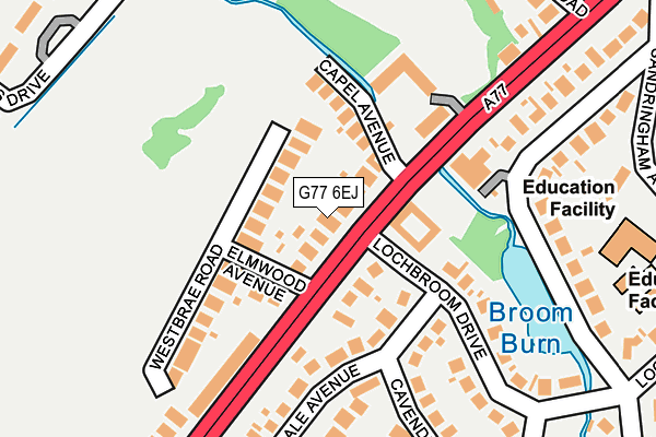 G77 6EJ map - OS OpenMap – Local (Ordnance Survey)