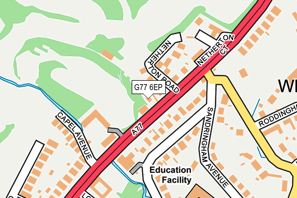 G77 6EP map - OS OpenMap – Local (Ordnance Survey)