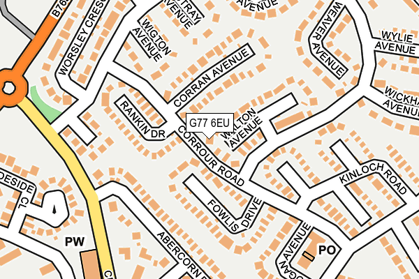 G77 6EU map - OS OpenMap – Local (Ordnance Survey)