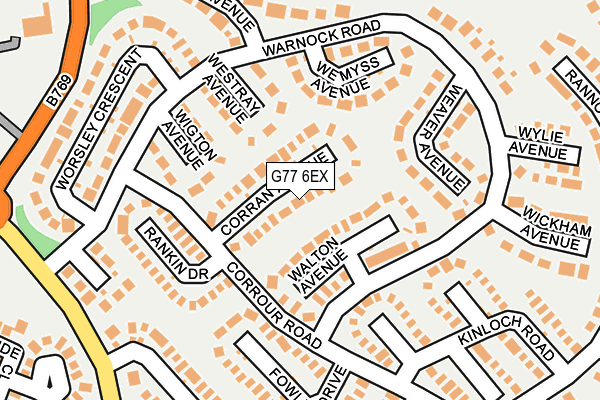 G77 6EX map - OS OpenMap – Local (Ordnance Survey)