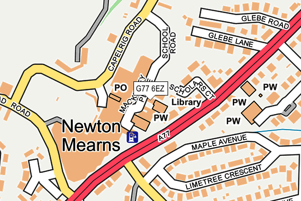 G77 6EZ map - OS OpenMap – Local (Ordnance Survey)