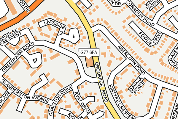 G77 6FA map - OS OpenMap – Local (Ordnance Survey)