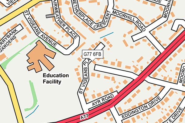 G77 6FB map - OS OpenMap – Local (Ordnance Survey)