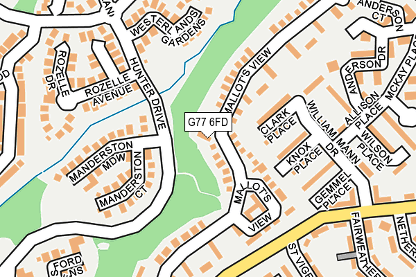 G77 6FD map - OS OpenMap – Local (Ordnance Survey)