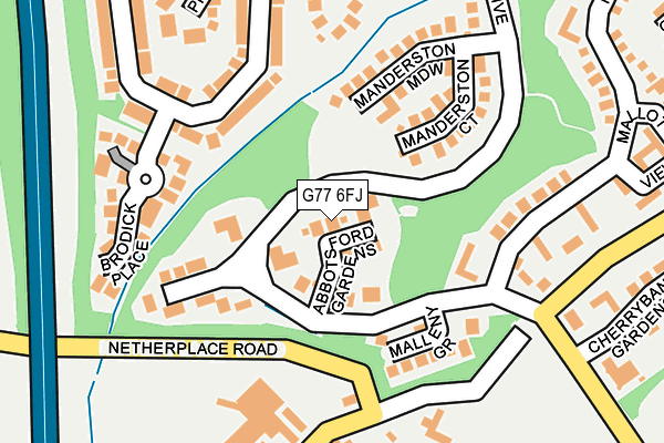 G77 6FJ map - OS OpenMap – Local (Ordnance Survey)