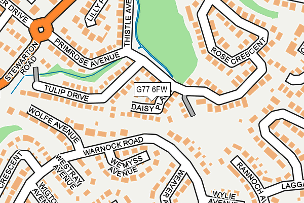 G77 6FW map - OS OpenMap – Local (Ordnance Survey)