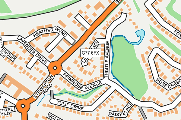 G77 6FX map - OS OpenMap – Local (Ordnance Survey)