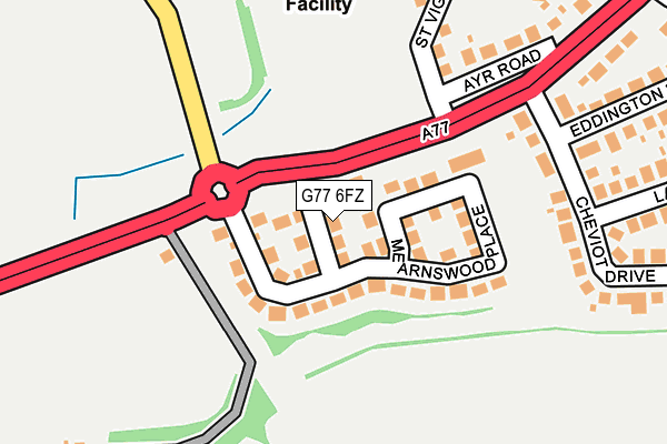 G77 6FZ map - OS OpenMap – Local (Ordnance Survey)