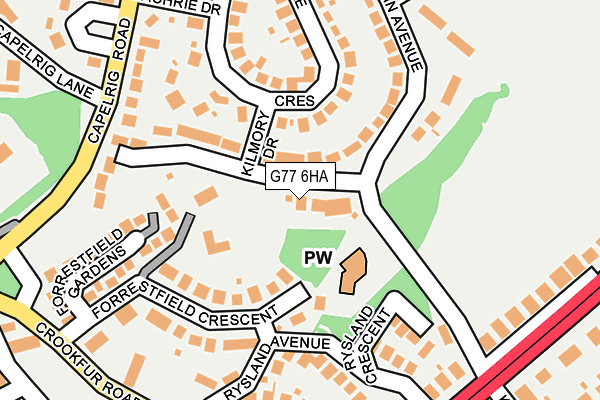 G77 6HA map - OS OpenMap – Local (Ordnance Survey)