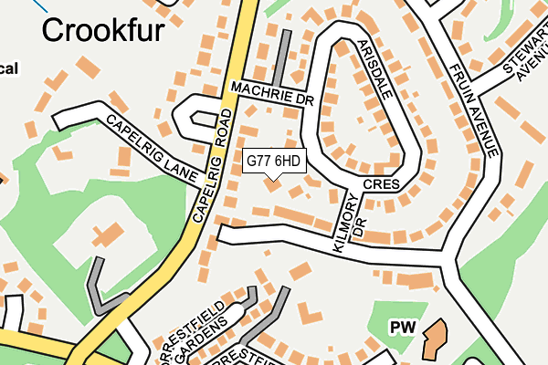 G77 6HD map - OS OpenMap – Local (Ordnance Survey)