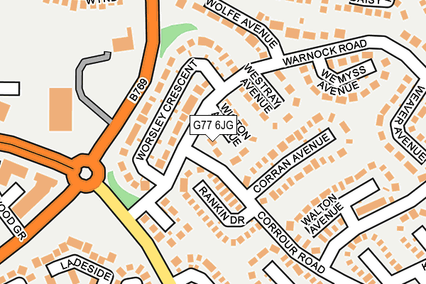 G77 6JG map - OS OpenMap – Local (Ordnance Survey)