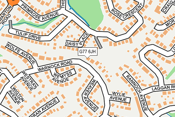 G77 6JH map - OS OpenMap – Local (Ordnance Survey)