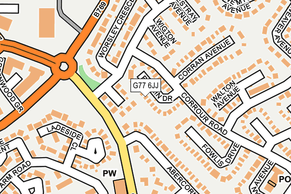 G77 6JJ map - OS OpenMap – Local (Ordnance Survey)