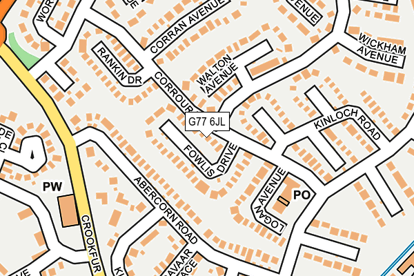 G77 6JL map - OS OpenMap – Local (Ordnance Survey)