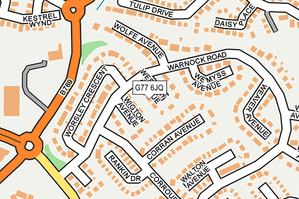 G77 6JQ map - OS OpenMap – Local (Ordnance Survey)