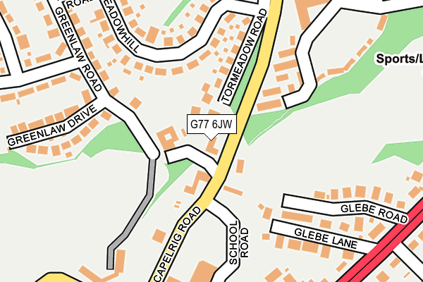 G77 6JW map - OS OpenMap – Local (Ordnance Survey)