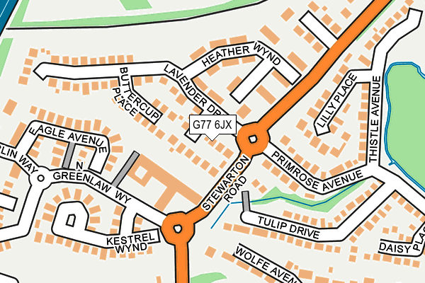 G77 6JX map - OS OpenMap – Local (Ordnance Survey)