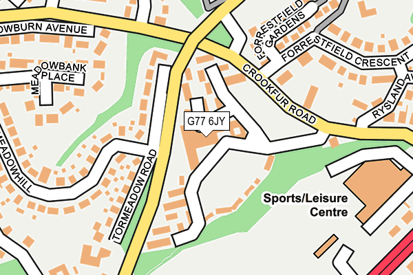 G77 6JY map - OS OpenMap – Local (Ordnance Survey)