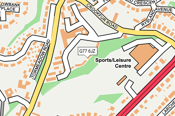 G77 6JZ map - OS OpenMap – Local (Ordnance Survey)