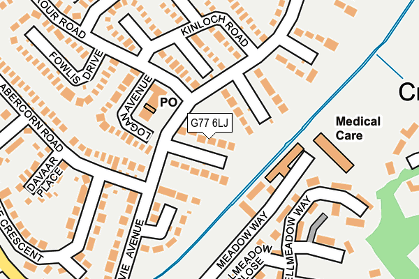 G77 6LJ map - OS OpenMap – Local (Ordnance Survey)