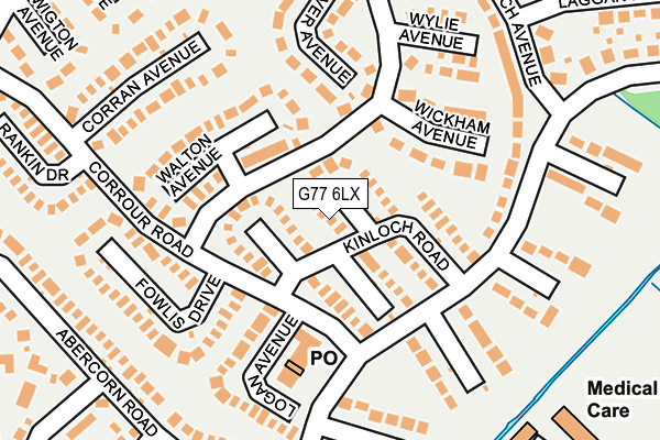 G77 6LX map - OS OpenMap – Local (Ordnance Survey)