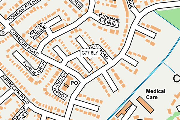 G77 6LY map - OS OpenMap – Local (Ordnance Survey)