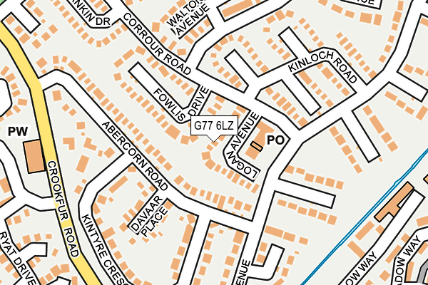 G77 6LZ map - OS OpenMap – Local (Ordnance Survey)