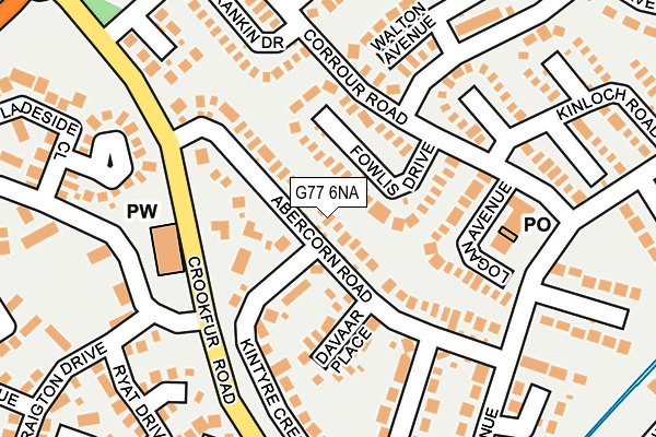 G77 6NA map - OS OpenMap – Local (Ordnance Survey)