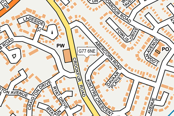 G77 6NE map - OS OpenMap – Local (Ordnance Survey)