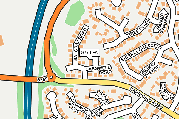 G77 6PA map - OS OpenMap – Local (Ordnance Survey)